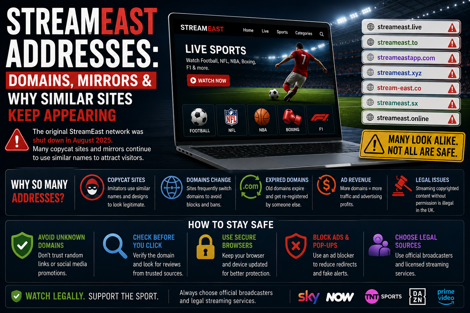 StreamEast Addresses